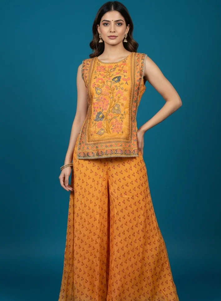 Lehar Yellow Floral Printed Co-Ord Set