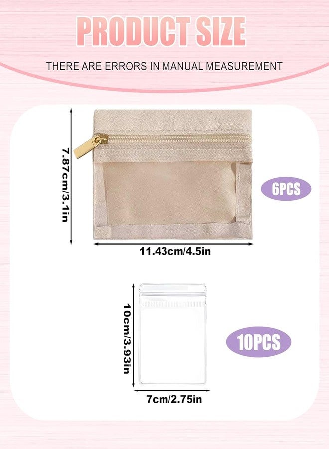 Aldea Jewellery Organizer Pouch – Transparent Beige Zipper Pouch for Travel and Storage of Rings, Necklaces, Bracelets, and Gold Jewelry, Fashionable Portable Jewelry Storage Solution - Image 3