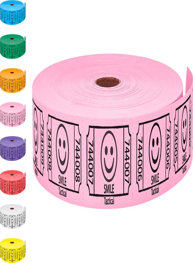 Tacticai 2000 Raffle Tickets, Smile, Pink (1 of 8 Colors), Single Roll, Ticket for Events, Entry, Class Reward, Fundraiser & Prizes - Image 1