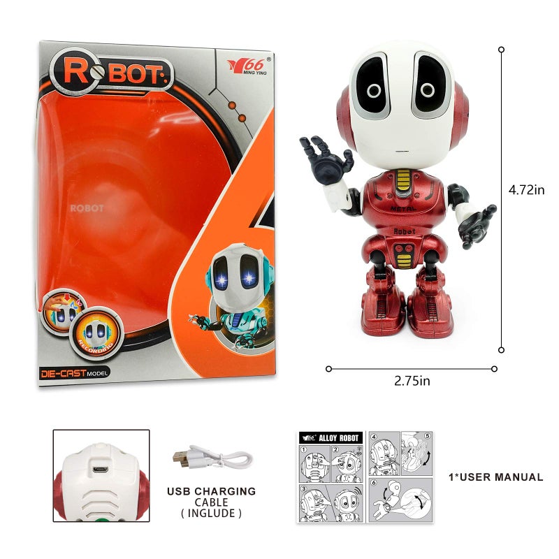 MING YING 66 Talking Robot for Kids Toy - Mini Robot Toys That Repeats What You Say, Robots Toys for 4 5 6 Year Old Girls and Boys, Stocking Stuffers for Boys and Girls (Blue) - Image 2