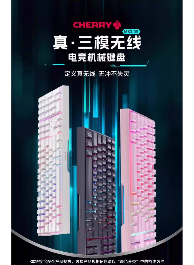Cherry لوحة مفاتيح ميكانيكية CHERRY MX3.0S هيكل ألمنيوم لاسلكية سلكية 108 مفتاح للألعاب والمكتب بلوتوث ثلاثي الوضع - Image 3
