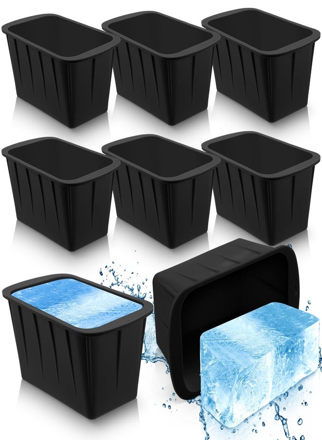 Tioncy 8 Pcs Extra Large Ice Block Molds 8 lb Reusable Ice Molds Giant Silicone Ice Tray for Ice Baths Coolers Plunge Accessories, Black - Image 1