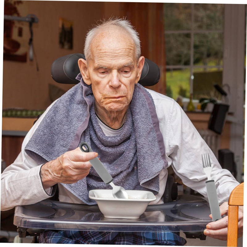 Ergonomic Adaptive Utensils Set Portable Spoon and Fork for Elderly - Image 3