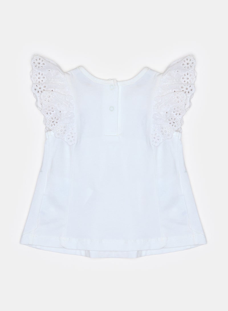 بانكو تيشيرت أبيض بأكمام مزخرفة - Image 2