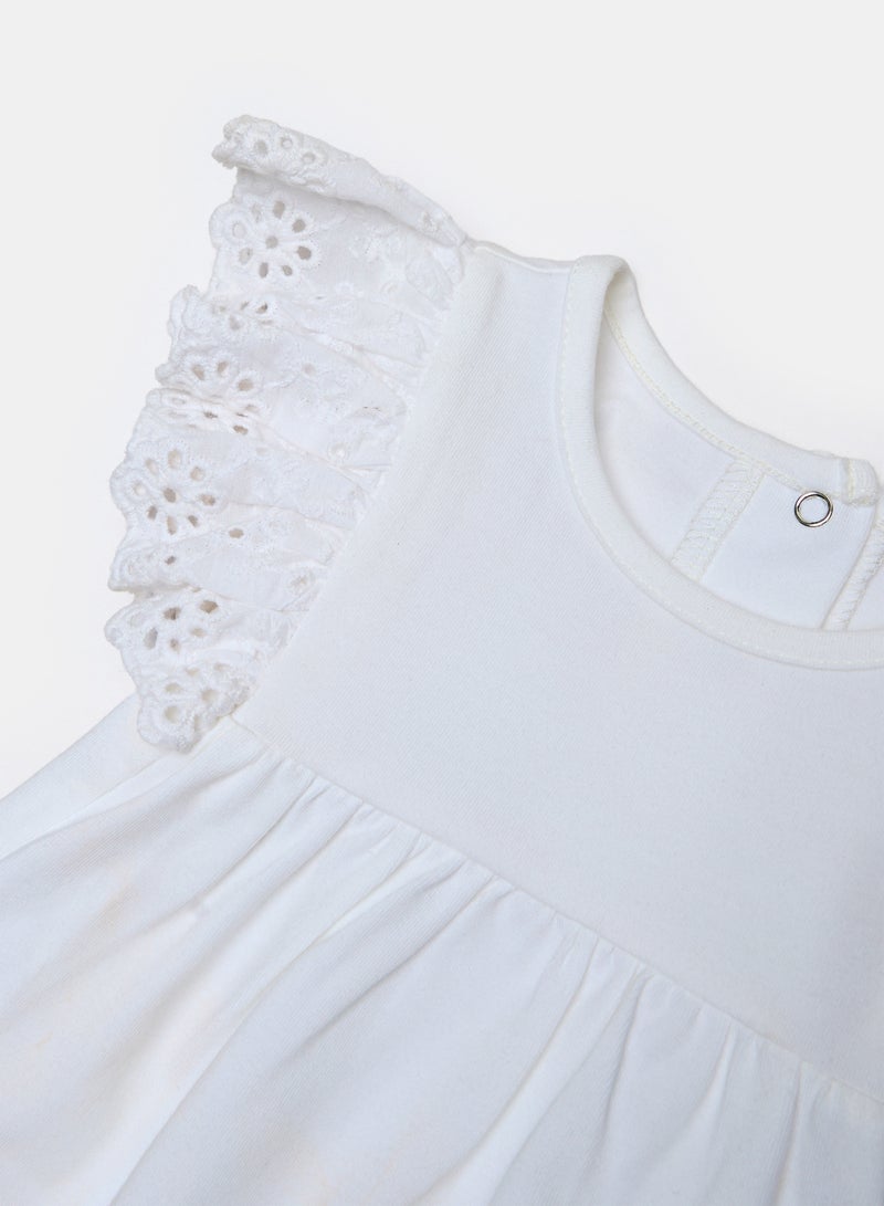 بانكو تيشيرت أبيض بأكمام مزخرفة - Image 3