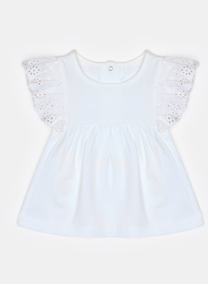 بانكو تيشيرت أبيض بأكمام مزخرفة - Image 1