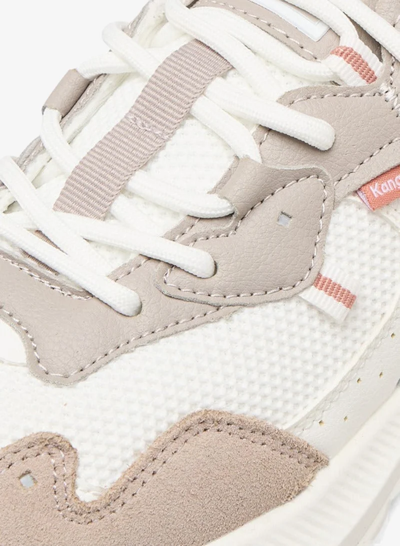 kangaROOS WHITE Women's Panelled Sports Shoes with Lace-Up Closure for Women | Best Price UAE