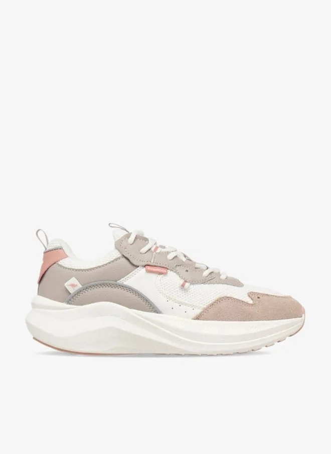 Kangaroos WHITE Women's Panelled Sports Shoes with Lace-Up Closure for Women | Best Price UAE