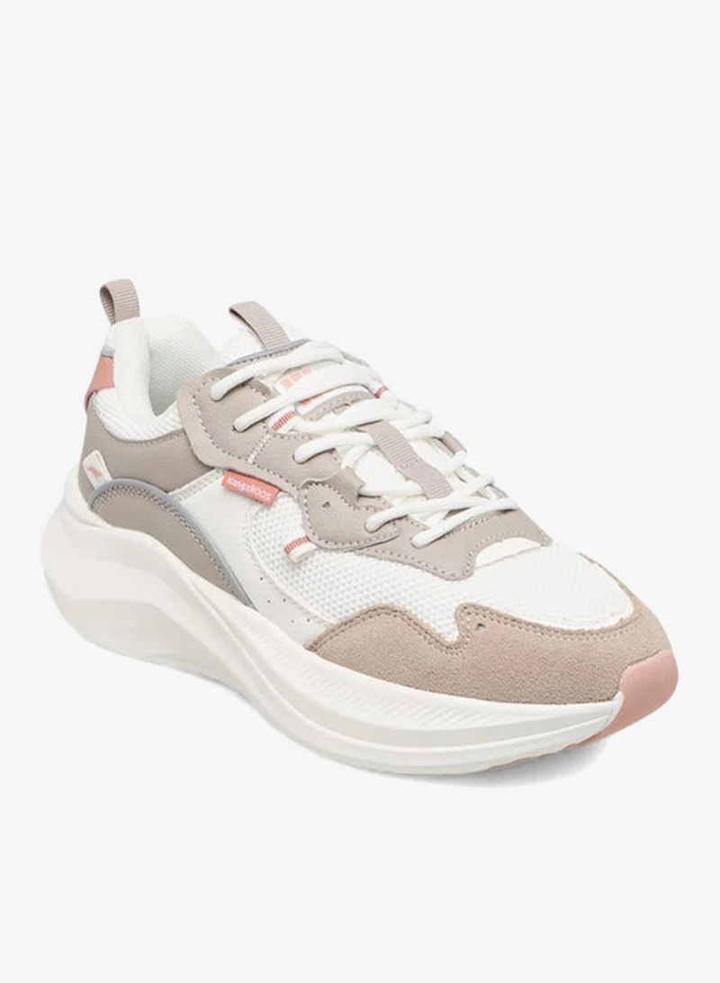 kangaROOS Women's Panelled Sports Shoes with Lace-Up Closure