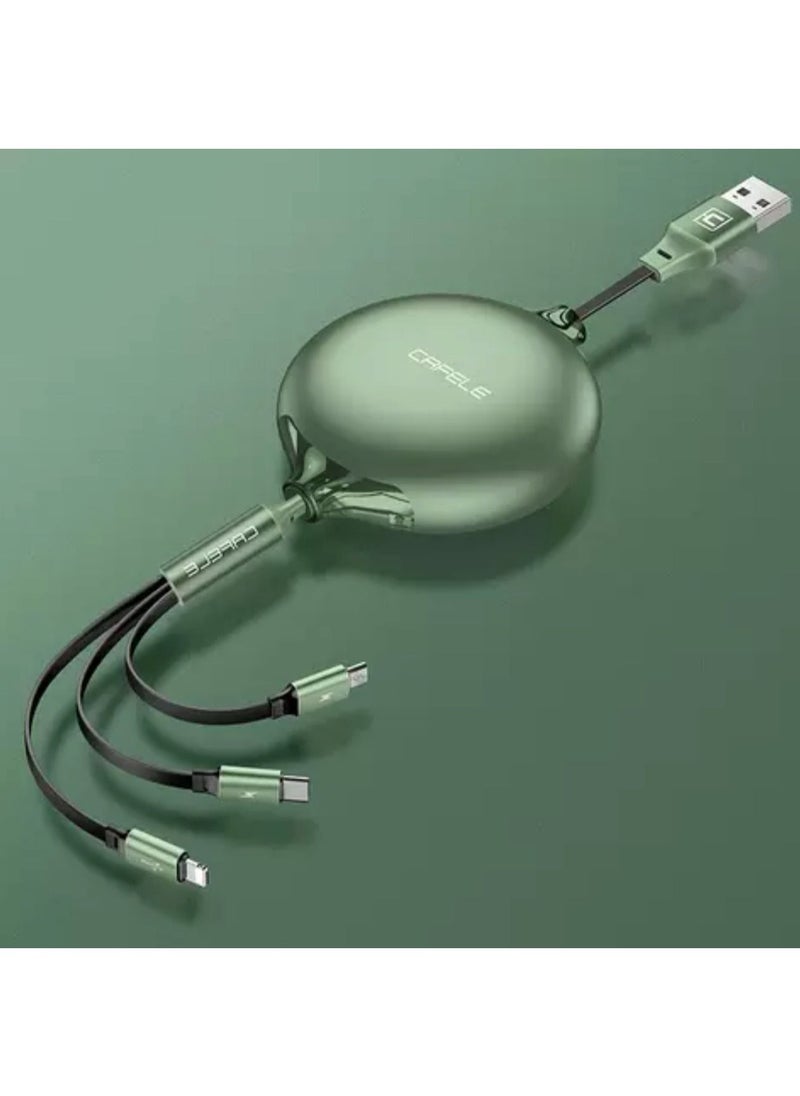 CAFELE - Foldable Triple Cafele Fast Charging Cable 1.2m - Image 1