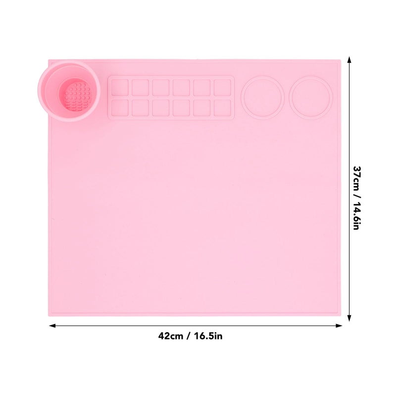 ADDCART Creator Silicone Craft Mat for Painting and Crafts Large Mat with Collapsible Paint Brush Cleaner for Painting, Clay, Resin and Crafts 15inches X 17inches - Image 3