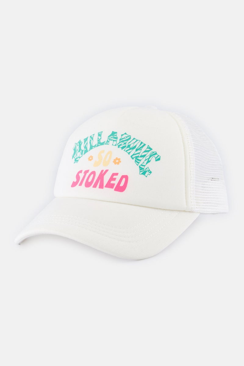 Billabong Kids Girl Brand Logo Snap Back Cap, White - Image 1