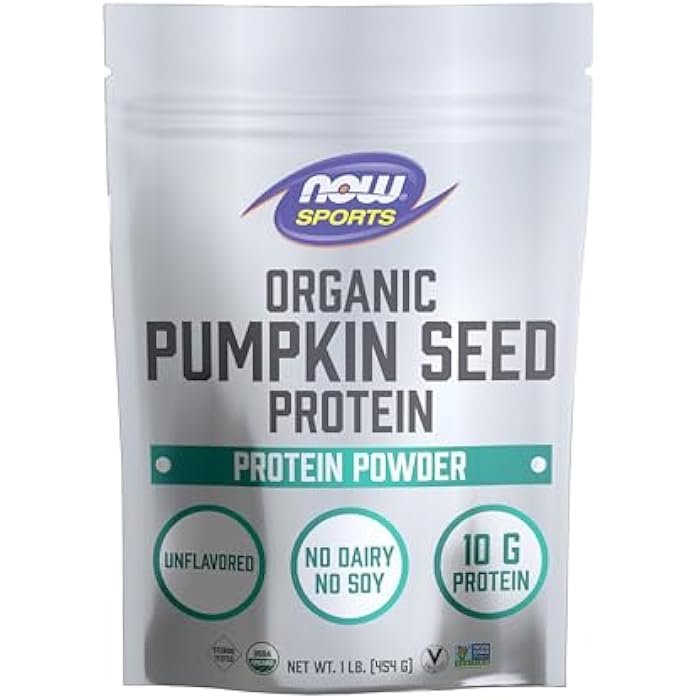 now Sports Nutrition, Organic Pumpkin Seed Protein Powder With 10g of Protein, Certified Non-GMO, Unflavored, 1-Pound - Image 1
