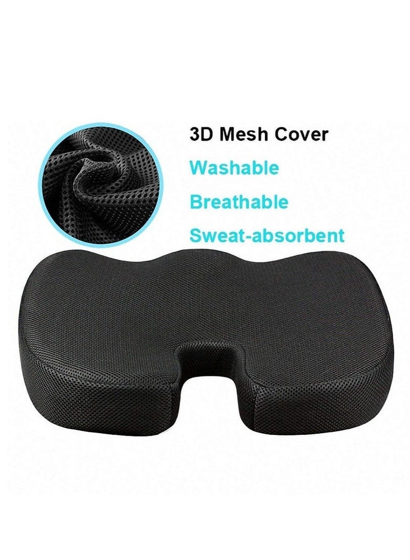 XiuWoo Portable Ergonomic Memory Foam Seat Cushion and Lumbar Support Pillow Set for Car Office Computer Chair Wheelchair - Image 3