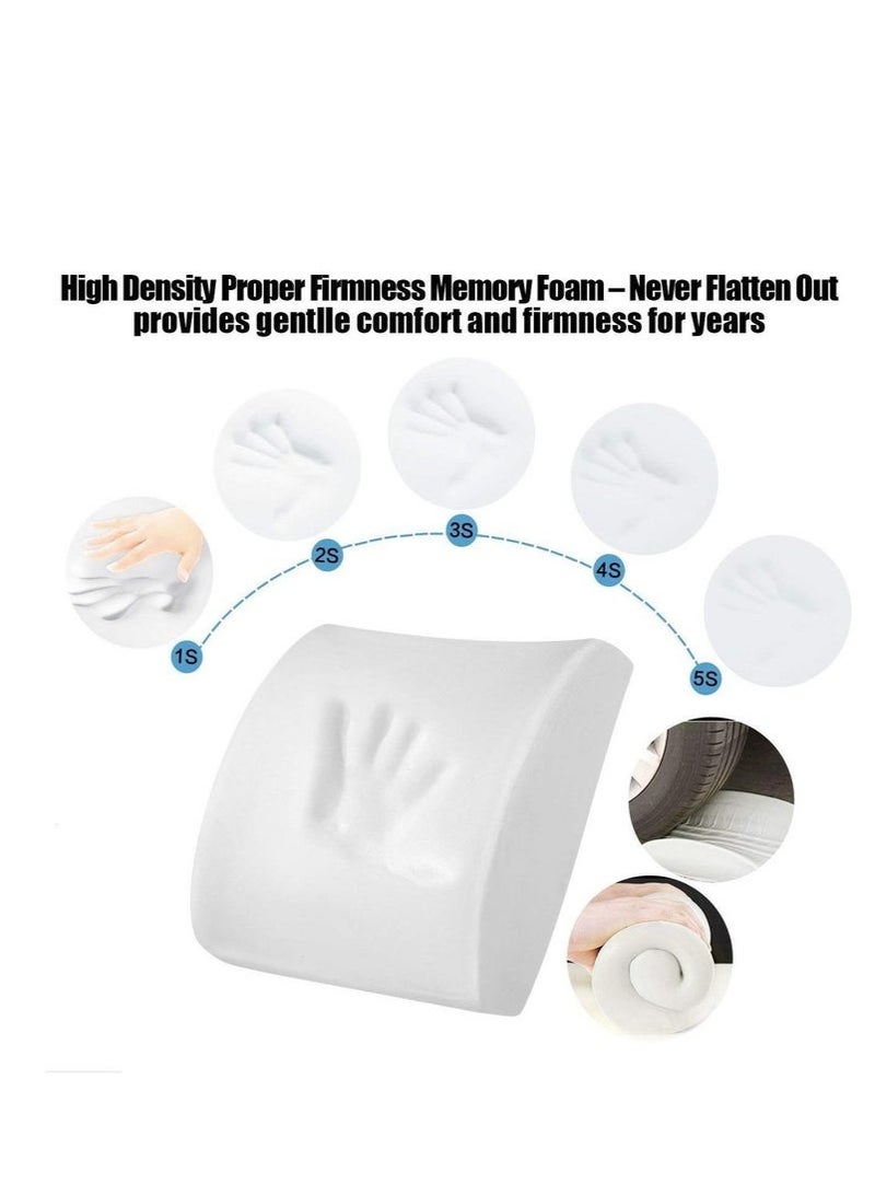 XiuWoo Portable Ergonomic Memory Foam Seat Cushion and Lumbar Support Pillow Set for Car Office Computer Chair Wheelchair - Image 2
