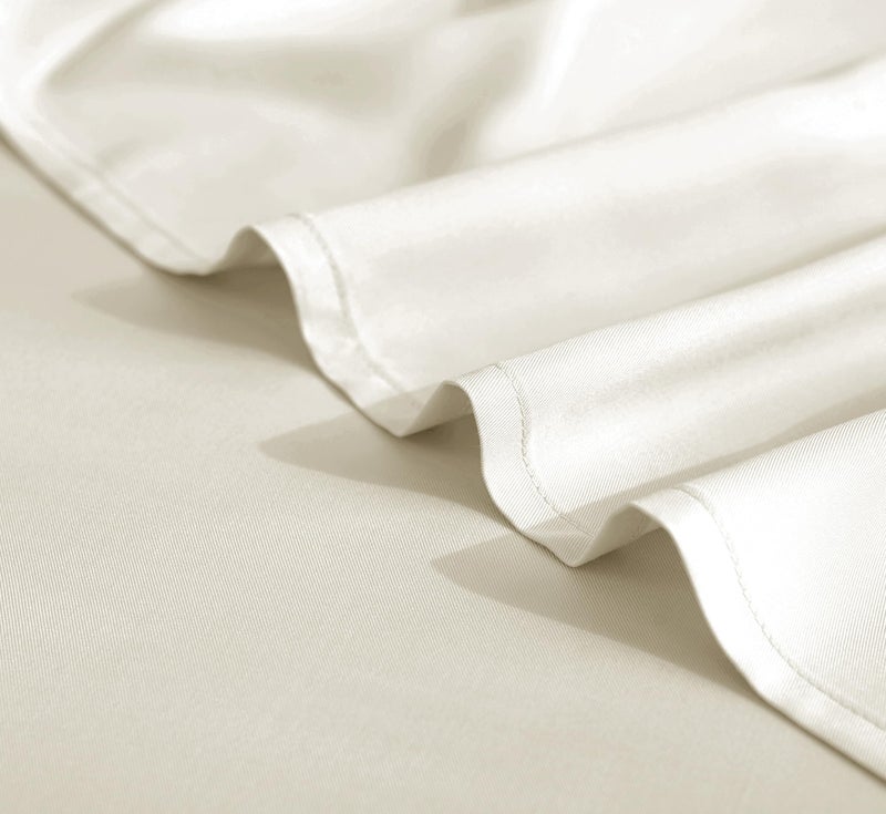 NATUREFIELD 100% Rayon Viscose Derived from Bamboo Sheets Set - Gray Queen Size 4 Piece- Hotel Luxury Silky-Smooth Feel,Cooling Breathable, for Hot Sleepers, 16" Deep Pocket, 240 Thread Count. - Image 3