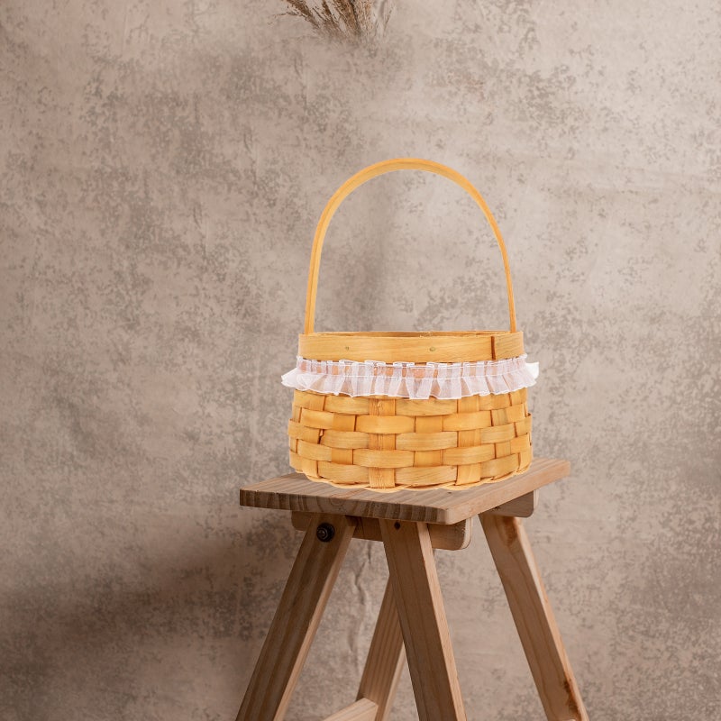 2pcs Woven Flower Basket Flower Arrangement Basket Flower Basket with Handle - Image 4