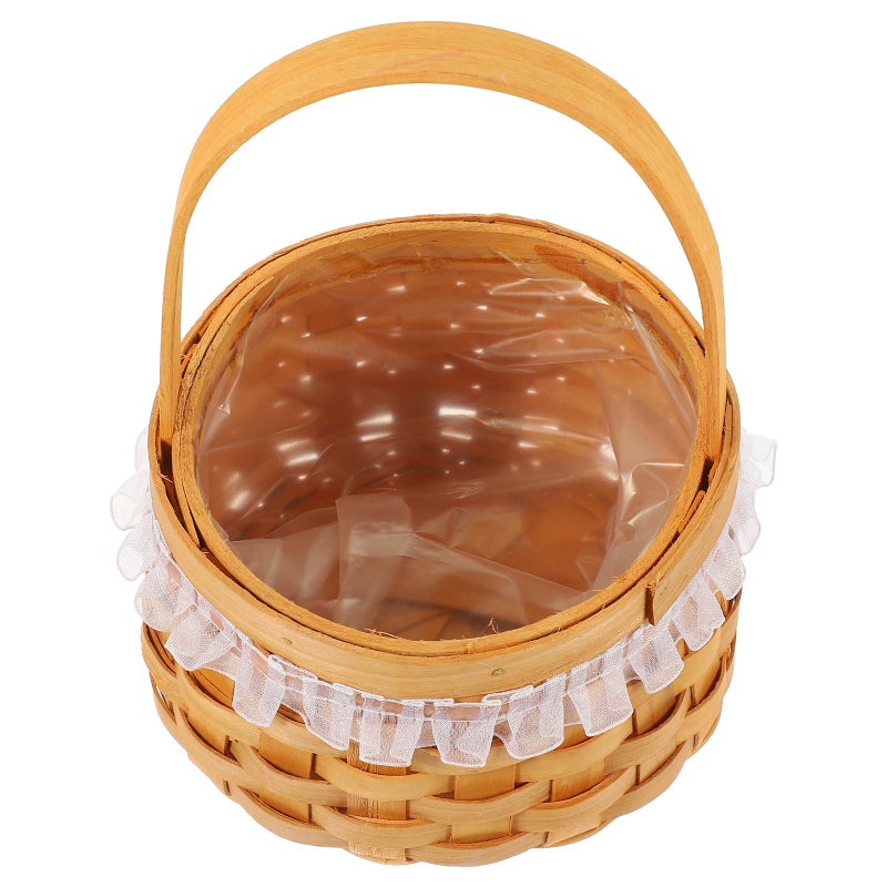 2pcs Woven Flower Basket Flower Arrangement Basket Flower Basket with Handle - Image 1