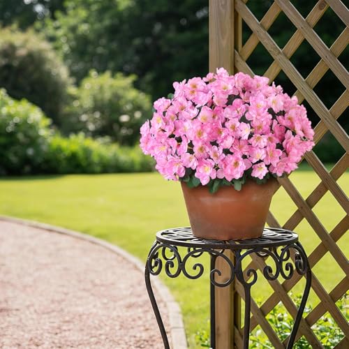 YXZZWL Set of 2 Artificial Azalea Flower Topiary Trees - Fake Silk Flower Potted Plants, Sun-Resistant Faux Outdoor Azalea Bushes for Front Door, Garden, Yard, Farmhouse Decor (Pink) - Image 4