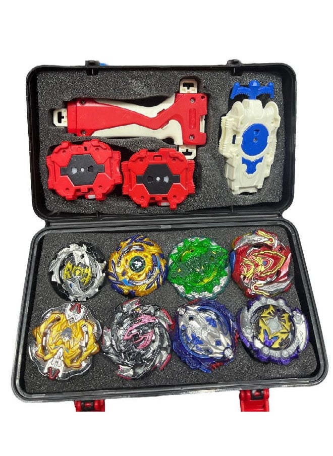 null - 8 Piece Beyblade Burst Set With Launcher And Storage Box - Image 1