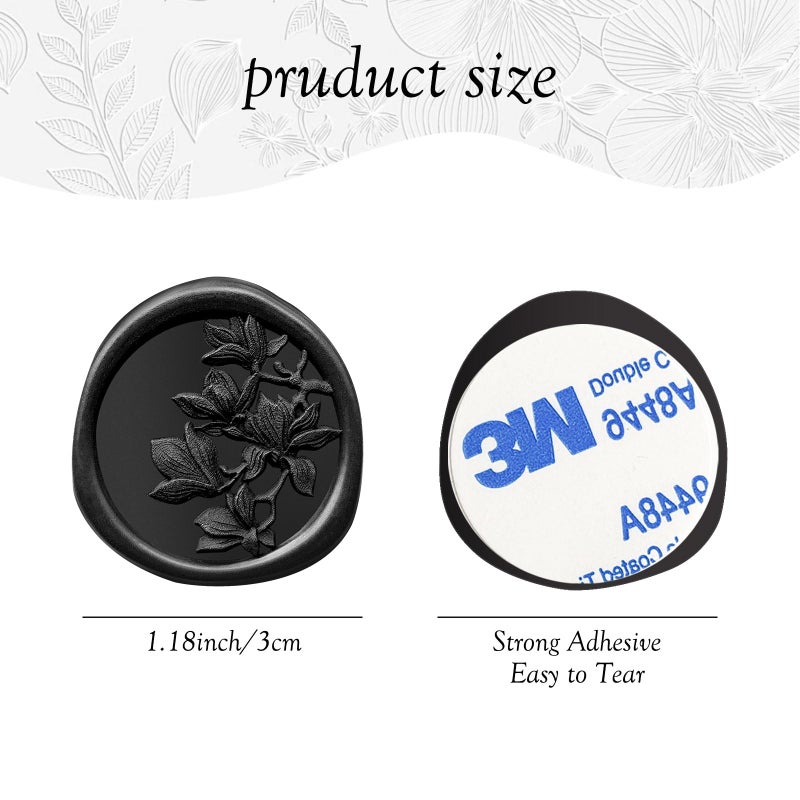 Pilloze 50Pcs Black Olive Branch Wax Seal Stickers, Self-Adhesive Black Wax Seal Stickers for Envelope or Wedding Invitation Good Adhesion and Easy to Use - Image 2