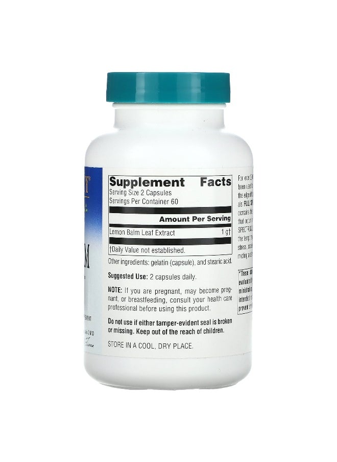 PLANETARY HERBALS Planetary Herbals, Full Spectrum™ Lemon Balm, 1,000 mg, 120 Capsules (500 mg per Capsule)  - Image 2