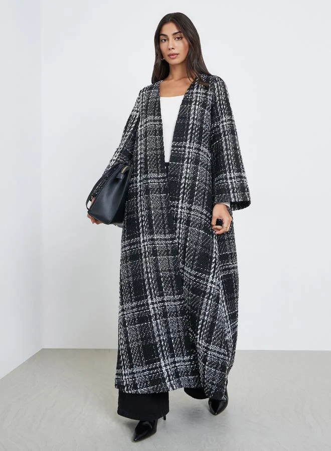 Amirah Amirah Tweed Look Checked Winter Abaya
