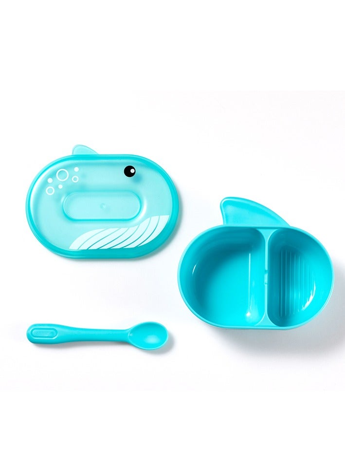 LuQu Feeding Bowl With Spoon-Blue -Pack of 3 - Image 2