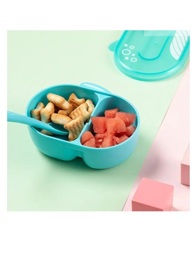 LuQu Feeding Bowl With Spoon-Blue -Pack of 3 - Image 3