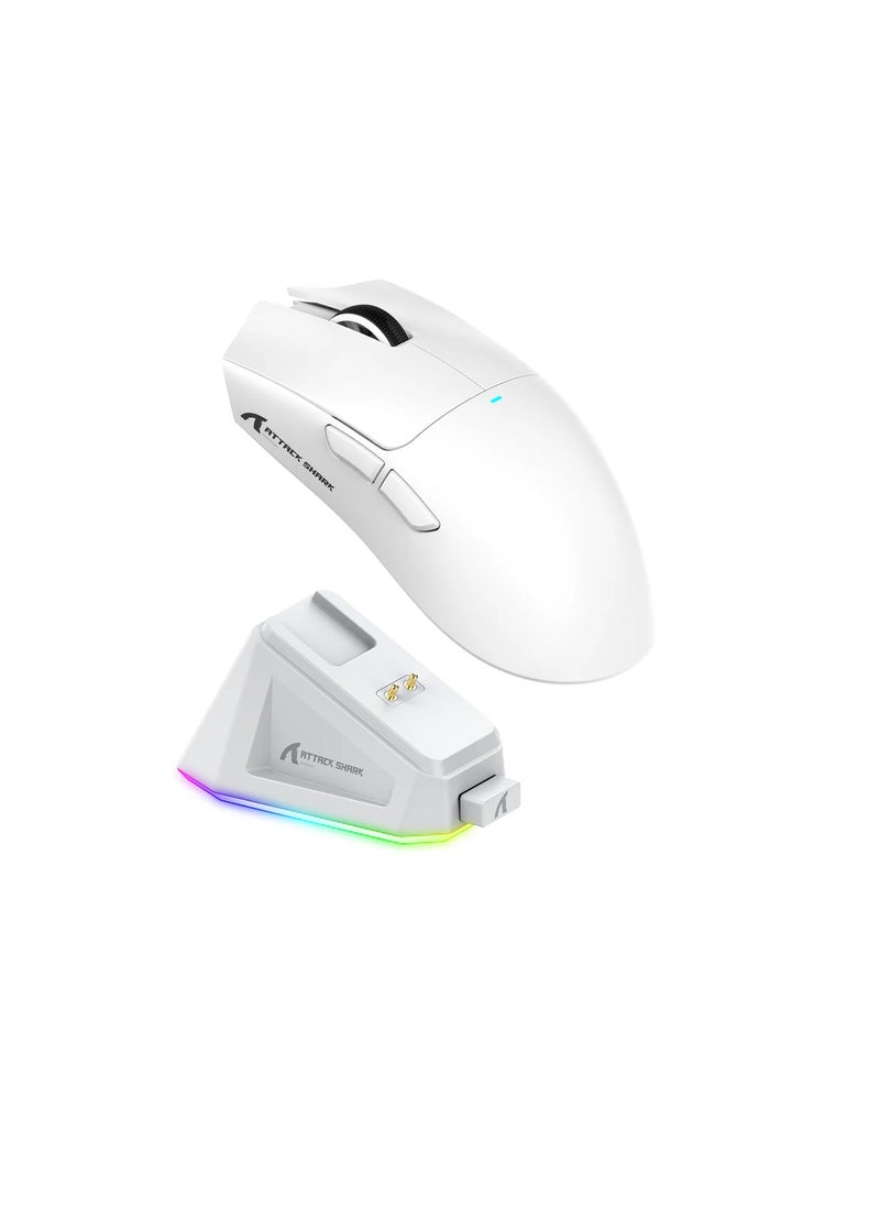 Attack Shark Attack Shark X11 Wireless Gaming Mouse with Charging Dock (White)  - Image 1