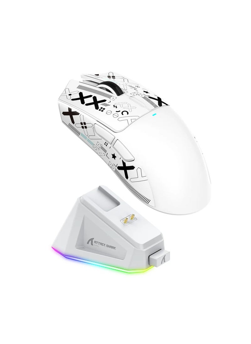 Attack Shark Attack Shark X11 Wireless Gaming Mouse with Charging Dock (White)  - Image 2