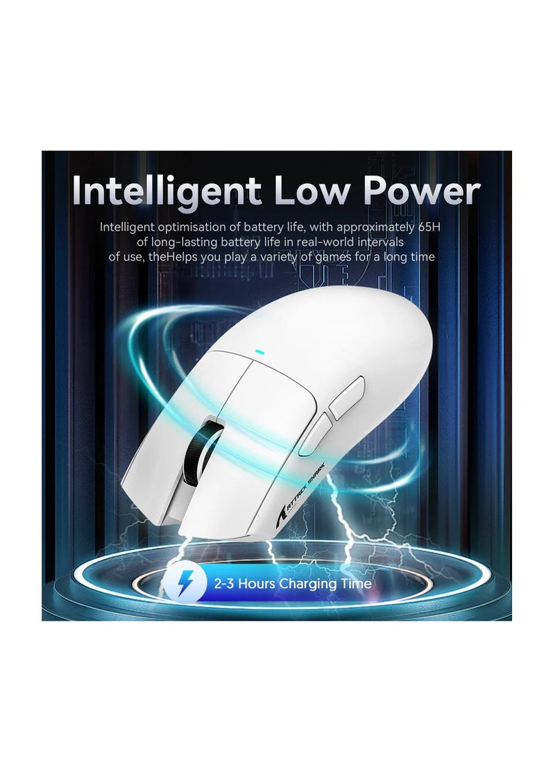 Attack Shark Attack Shark X11 Wireless Gaming Mouse with Charging Dock (White)  - Image 4