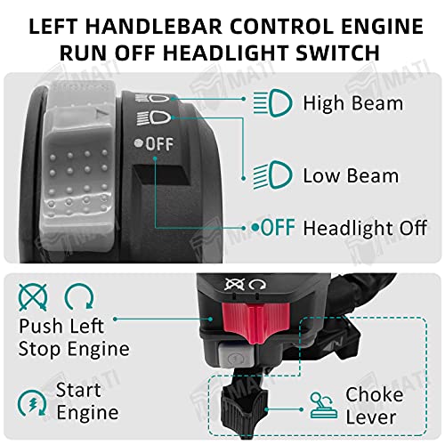 M MATI Left Handlebar Switch Control Engine Start Run Off Headlight for Yamaha YFM Big Bear 250/400 Grizzly 350/400/660 Kodiak 400/450 Wolverine 350/450 Raptor 350/660 Bruin 250/350 5LP-83973-01-00 - Image 3