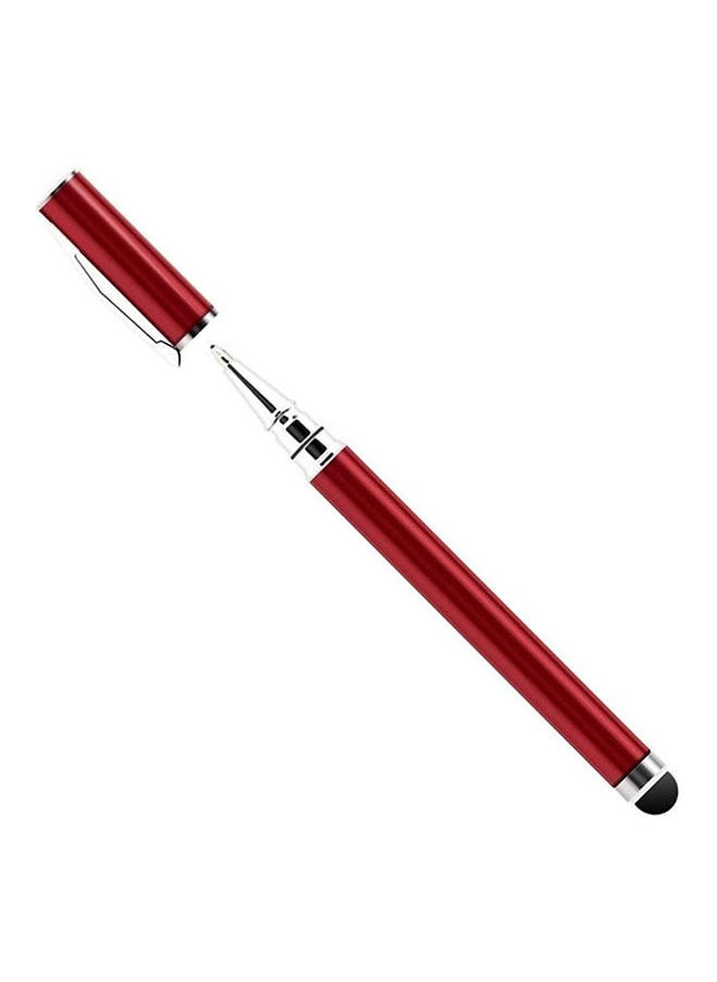 NIBEMINENT 2 In 1 Ball Point Capacitive Screen Stylus Touch Pen With Cover Red  - Image 1