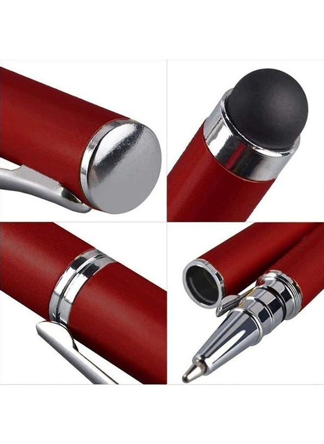 NIBEMINENT 2 In 1 Ball Point Capacitive Screen Stylus Touch Pen With Cover Red  - Image 4
