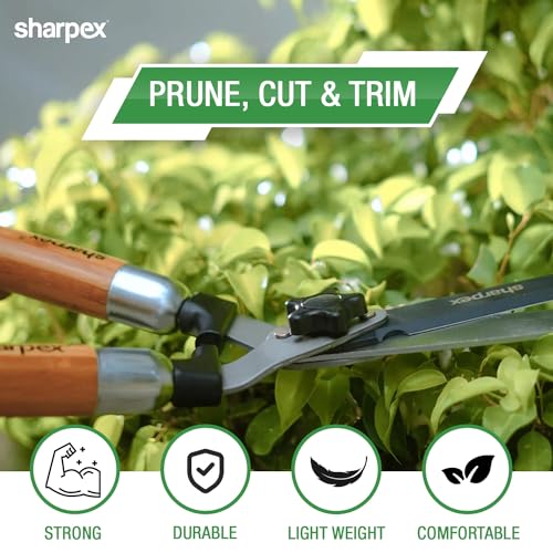Sharpex Heavy Duty Hedge Shear with Sharp Blade, Spring Loaded Fuction and Comfortable Handle | Hedge Pruner Shear Grass Cutter for Outdoor Gardens (9 Inch Blade Hedge Shear) - Image 2