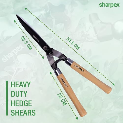 Sharpex Heavy Duty Hedge Shear with Sharp Blade, Spring Loaded Fuction and Comfortable Handle | Hedge Pruner Shear Grass Cutter for Outdoor Gardens (9 Inch Blade Hedge Shear) - Image 3