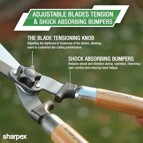 Sharpex Heavy Duty Hedge Shear with Sharp Blade, Spring Loaded Fuction and Comfortable Handle | Hedge Pruner Shear Grass Cutter for Outdoor Gardens (9 Inch Blade Hedge Shear) - Image 4