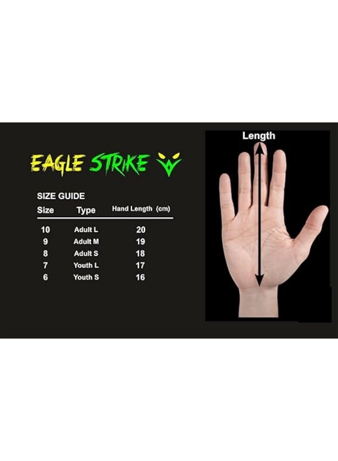 EAGLE STRIKE Soccer Goalie Gloves - Sizes 6 to 10, 4mm German Contact Grip Sticky Latex & Built-in Pro-Level Gloves Wrist Support - Image 3