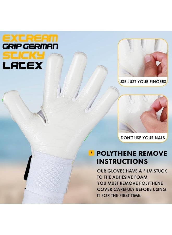EAGLE STRIKE Soccer Goalie Gloves - Sizes 6 to 10, 4mm German Contact Grip Sticky Latex & Built-in Pro-Level Gloves Wrist Support - Image 4