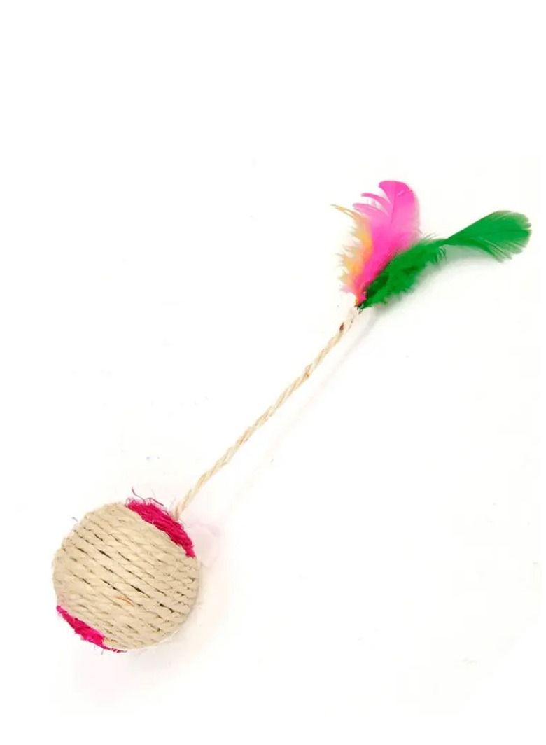 الثقة القط خدش الكرة لعبة تفاعلية للتدريب على لوازم الحيوانات الأليفة القط مضحك اللعب الريش لعبة القط الملحقات 4 قطعة - Image 3