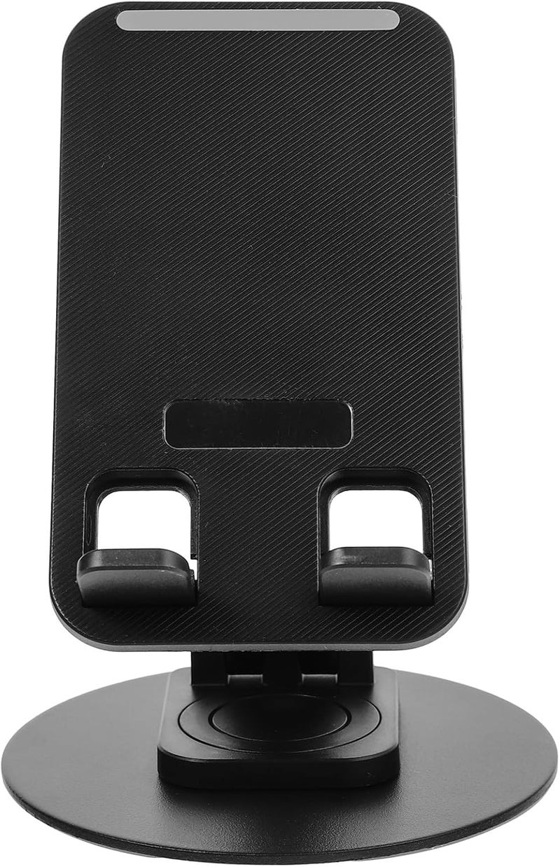 Metal Phone Stand Holder and Desktop Tablet Stand for Home and Office Use, Black Aluminum Alloy Portable Mobile Phone Holder Compatible with Smartphones and Tablets - Image 1