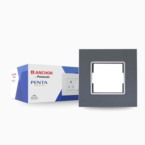 Anchor by Panasonic Penta Modular Gina 2 Module Plate with Chrome Collar for Switch Board, 10 Years on Site Warranty (Black, 65802B) - Image 1