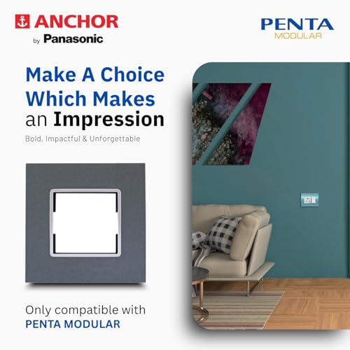 Anchor by Panasonic Penta Modular Gina 2 Module Plate with Chrome Collar for Switch Board, 10 Years on Site Warranty (Black, 65802B) - Image 3