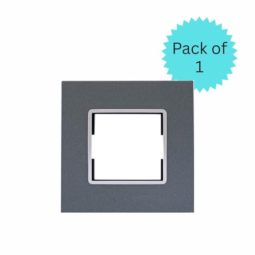 Anchor by Panasonic Penta Modular Gina 2 Module Plate with Chrome Collar for Switch Board, 10 Years on Site Warranty (Black, 65802B) - Image 2