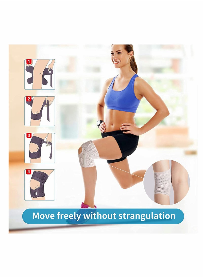 KASTWAVE - Knee Brace with Side Stabilizers Relieve Meniscal Tear Knee Pain ACL MCL Arthritis, Breathable Adjustable Knee Support Suitable for Men and Women with Sports Injuries - Image 1