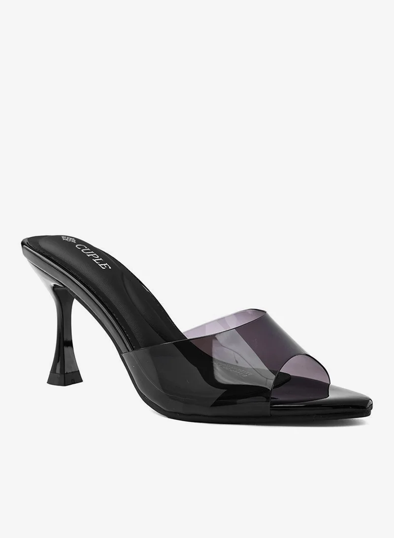 Cuple Womens glossy heeled sandals
