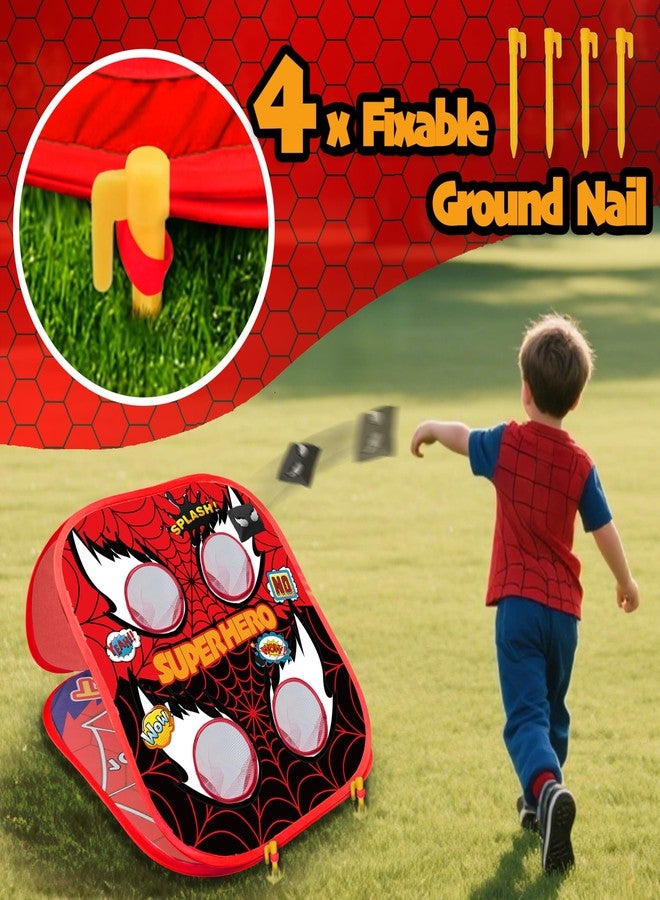 DOUBLE CC Spider Bean Bag Toss Game for Kids,5-Second Setup Cornhole Game,Spider Toys Gifts for 3 4 5 6 7 8 9 10,Party Outside Activities Carnival Games for Kids,Gift for Boy Girl Birthday or Christmas - Image 4
