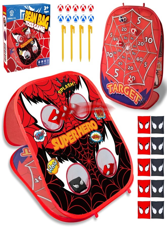 DOUBLE CC Spider Bean Bag Toss Game for Kids,5-Second Setup Cornhole Game,Spider Toys Gifts for 3 4 5 6 7 8 9 10,Party Outside Activities Carnival Games for Kids,Gift for Boy Girl Birthday or Christmas - Image 1