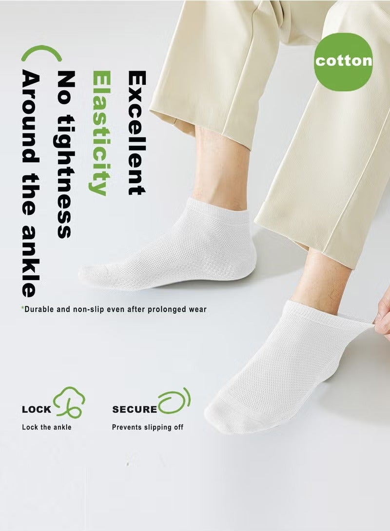 infino Men's Breathable Mesh Cotton Ankle Socks - 5 Pairs, Lightweight and Comfortable for Spring, Summer, and Fall - Image 2